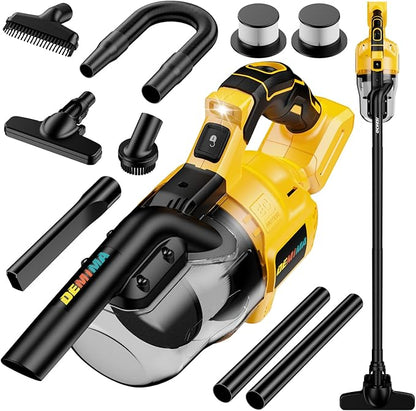Cordless Vacuum for Dewalt Battery, 5 in 1 Lightweight Handheld Vacuum Cleaner with 500W Powerful Motor, 46 CFM Portable Hand Vacuum with Filtration HEPA for Floor, Carpet(Battery Not Included)