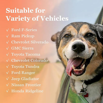 Mancro Waterproof Dog Hammock for Truck, Compatible with F150/RAM, Black | Visible Mesh Window,Great Gift,Storage Pockets,Effortless Cleaning