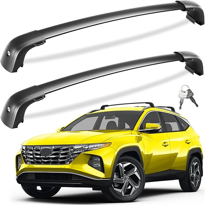 Tuyoung 300lbs Roof Rack Cross Bars Compatible with Hyundai Tucson 2016-2026 SEL/N Line/Limited, Lockable Heavy Duty Anti-Theft Aluminum Roof Rails Crossbars Cargo Carrier Bag Black Bike