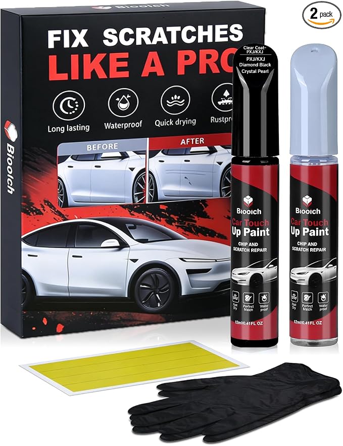 Diamond Black Crystal Pearl PXJ/KXJ for Jeep Touch Up Paint Kit[2K Clear Coat Included],Exact Color Match Touch Up Paint for Chip and Scratch Repair