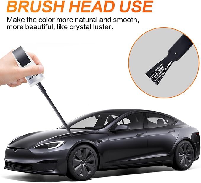 (Stealth Grey PN01) Car Touch up Paint Compatible with Tesla Model Y/3/X/S, Premium Car Scratch Remover for Deep Scratches, Car Paint Pen Scratch Repair Two-In-One Touch Up Paint