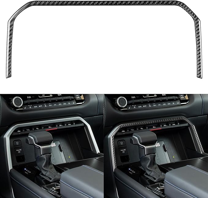 NVCNX Real Premium Carbon Fiber for Toyota Tundra 2022-2026 / Sequoia 2023-2026 2024 2025 Truck Pickup SUV Car Center Console Frame Cover Interior Trim Accessories Thick Overlay Sticker Decal 1PC