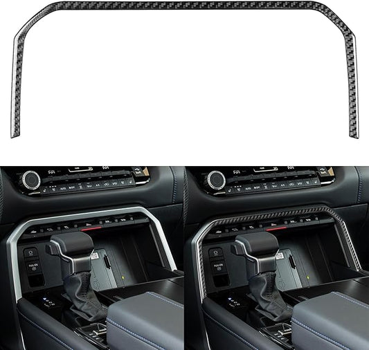 NVCNX Real Premium Carbon Fiber for Toyota Tundra 2022-2026 / Sequoia 2023-2026 2024 2025 Truck Pickup SUV Car Center Console Frame Cover Interior Trim Accessories Thick Overlay Sticker Decal 1PC