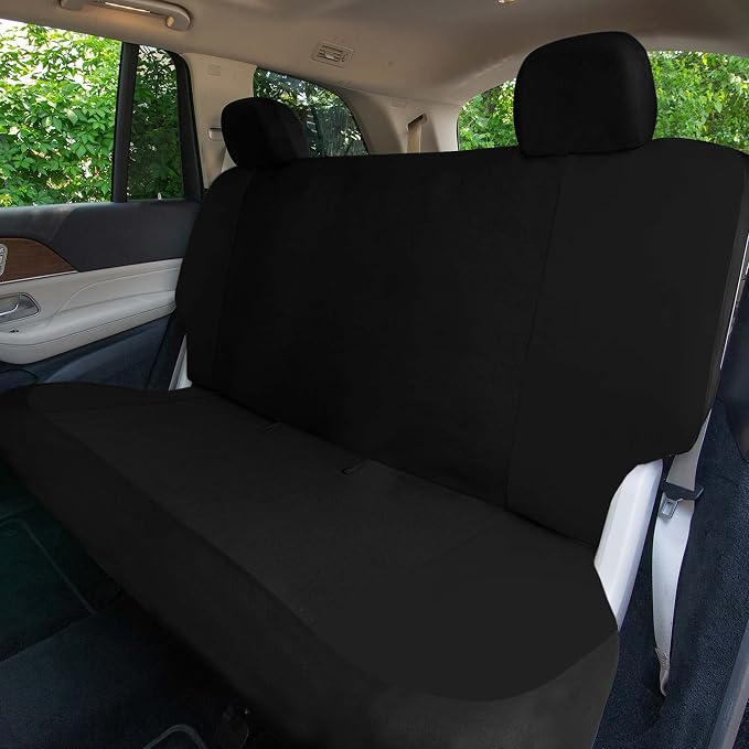 Universal Fit Chevron Flat Cloth Car Seat Covers Full Set - Black