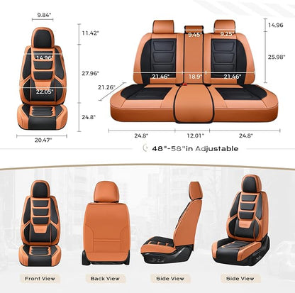Coverado Car Seat Covers, Front Covers for Cars, Car Seat Cover Front Seats, Car Seat Protector Waterproof, Leather Car Seat Cushion, Universal Interior Covers Seat Protectors for Most Cars