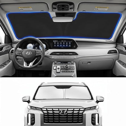 Custom Fit Windshield Sun Shade for Hyundai Palisade 2020-2026 | Custom Fit Windshield Cover, Blocks UV Rays, Double-Layer Heat Shield, Durable Frame, Easy Fold & Storage