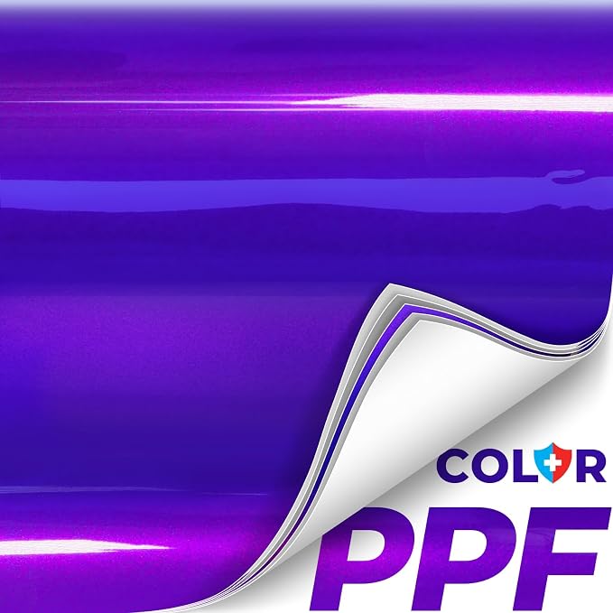ColorFusion PPF by VViViD, Gloss Flip Purple Blast Dry Apply PPF Vinyl Car Wrap Roll 10ft x 5ft