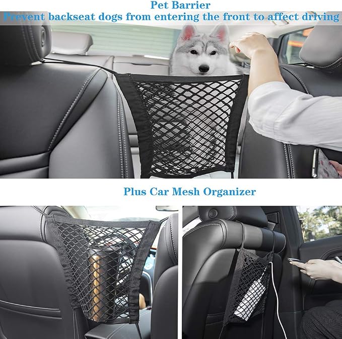 Bark Lover Dog Car Seat Cover for Back Seat,Armrest Compatible, Waterproof Backseat Protector, Nonslip Rear Seat Cover for Dogs & Kids, Universal Size Fits Cars Trucks SUVs (Beige)