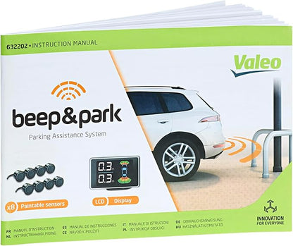 VALEO 632202 - Parking Assistance System - BeepandPark Kit: 8 Sensors + 1 LCD display - Front and Rear Installation