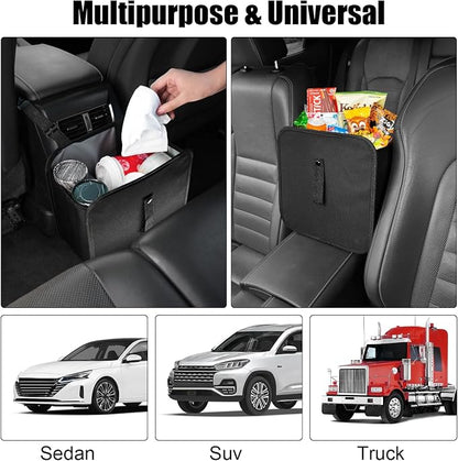Amiss Foldable Trash Can, Collapsible Garbage Bag for Car, Hanging Waterproof Leakproof Storage Bag, Automotive Interior Accessories, Multifunctional (2 Gallon)