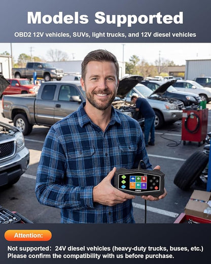 OBD2 Scanner Diagnostic Tool, EXTRACTME Car Scanner with Battery Tester, Engine Light, Data Stream, I/M Readiness, Mode 6/8, Professional Code Readers & Scan Tools for OBDII 12V Vehicles 1996+