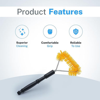 SM Arnold Long Reach Carpet Brush – Deep Clean Automotive Carpets & Mats, Ergonomic Design, Sturdy Bristles | for Car Interiors, Pro Grade Vehicle Care | Easy Grip Handle, 14.56" x 7.87" x 1.5"