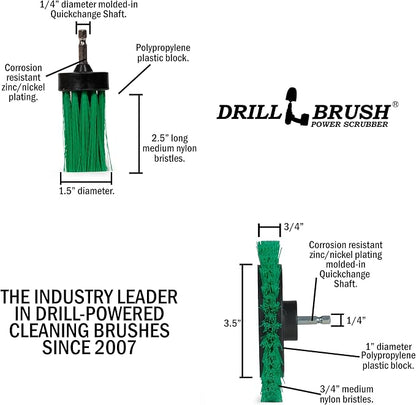 Drillbrush Dishwasher Safe Kitchen Appliance Cleaner Brushes for Power Drill - Small Crevice Cleaning Tool for Housekeeping - Kitchen Cleaning Attachments for Cordless Drill - Grout Power Scrubber