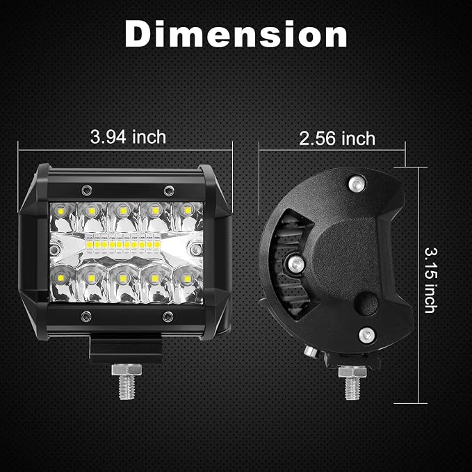 8PCS LED Pods, 4 Inch 60W LED Light Bar, 4PCS Spot Flood Combo Off Road Light Triple Row LED Work Light 6000LM Driving Fog Lamps for Pickup Truck Jeep ATV UTV SUV Boat Light