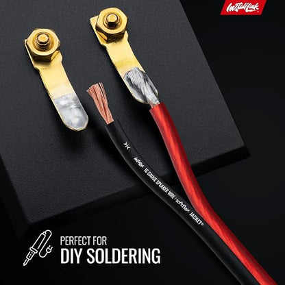 Install Link 16 AWG Gauge Speaker Wire Cable Stereo, Car or Home Theater, CCA (250 Feet)