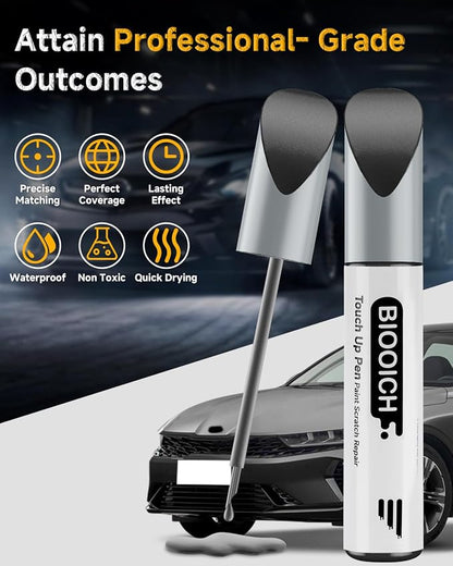Touch Up Paint Pen Exact Color Match Car Chip and Scratch Repair (for Kia, Gravity Gray(KDG/KDT))