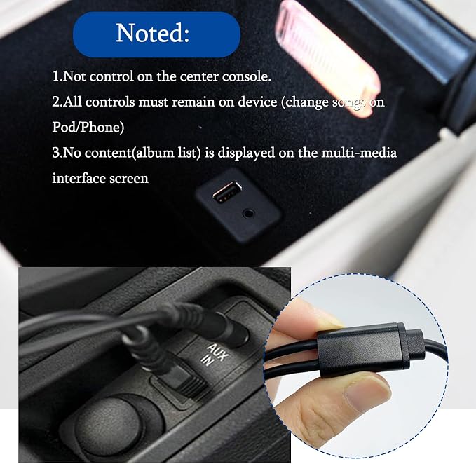 in-Car USB 3.5mm Audio Male Jack for Galaxy & Tabs Android Phones, Aux Music Charging Interface Adapter Compatible with BMW Mini Cooper IDRIVE