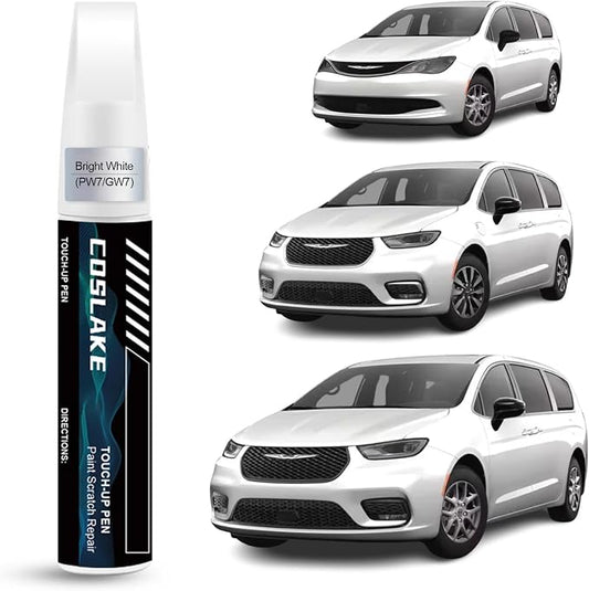 Car Touch Up Paint(Bright White(PW7/GW7)) for Chrysler, Car Paint Scratch Repair Kit, Quick & Easy Solution to Repair, 2 in 1 Scratch Remover Pen with 2PCS Disposable Micro Applicators