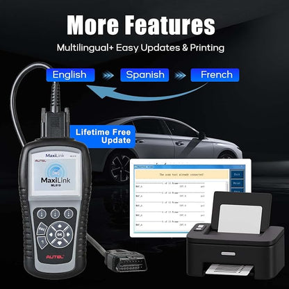 Autel MaxiLink ML619 OBD II Scanner - Same as AL619, ABS & SRS Diagnostic Tool for 1996+ Vehicles, Up of AL519 ML519, Code Reader with Live Data & Troubleshooting Tips