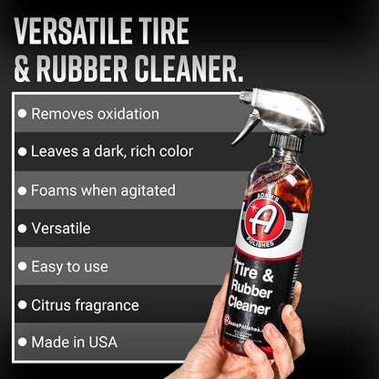 Adam's Tire & Rubber Cleaner (16 oz) - Removes Discoloration From Tires Quickly - Works Great on Tires, Rubber & Plastic Trim and Rubber Floor Mats