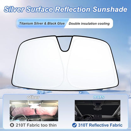 Car Windshield Sun Shade for 2023-2026 Honda Accord| Front Window Sun Visor| 310T Reflective Polyester| UV Heat Insulation Protection| Foldable Sunshade with Storage Pouch