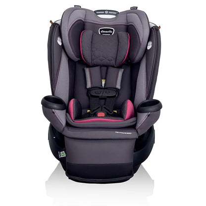 Evenflo Revolve360 Extend Convertible Car Seat with 360 Degree Rotation, Extended Rear-Facing, Forward-Facing, Booster Mode, and Secure LATCH Install, Rowe Pink