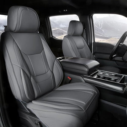 Coverland Custom SUV Car Seat Covers Front Seats for [2013-2025 Mazda CX-5] - Protector Car Seat Cover Water Resistant Leather Memory Form Back Support Seat Cushion [Front-Dark Gray]