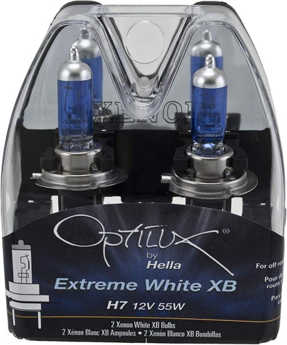 HELLA H71071362 Optilux XB Series H7 Xenon White Halogen Bulbs, 12V, 55W, 2 Pack