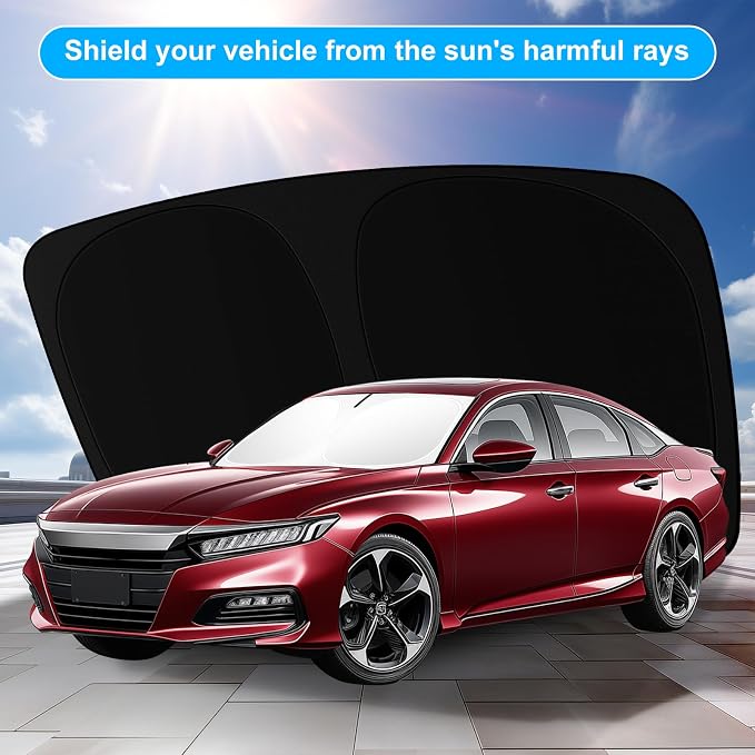 Car Windshield Sun Shade for 2018-2024 2025 2026 Honda Accord Front Window Sun Visor Reflector 210T Blocks UV Rays Foldable Sunshade Car Interior Protection Accessories