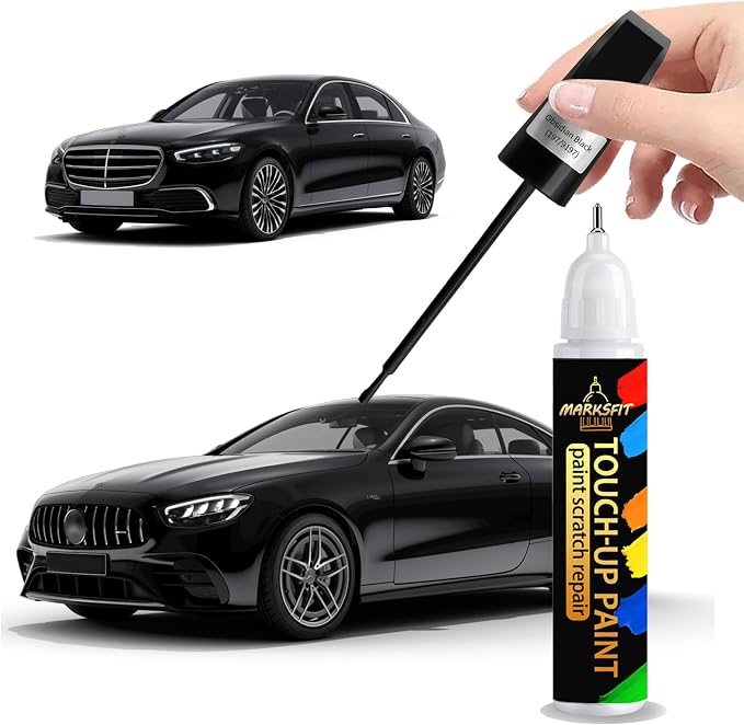 Obsidian Black (197/9197) Touch Up Paint For Mercedes Benz Exact Match-Chips and Nicks 2 in 1 Car Paint Pen Scratch Rapair for Mercedes Benz A/C/E/G/M/GL/GLA/GLB/GLC/CLS/SL/SLC