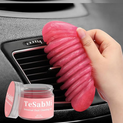 TeSabMi Car Cleaning Gel Car Cleaning Putty Car Putty Car Interior Cleaner Car Slime Car Detailing Kit Car Accessories Gifts for Dad Men Him Women Stocking Stuffers Pink