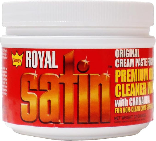 Garry's Royal Satin - One Step Automotive Cleaner Wax - Oxidation Remover and Restoration Wax For Cars, Trucks, & Busses - Carnauba/Hydro-Polymers - Shine Restorer - Original Cream Paste, 32 Oz