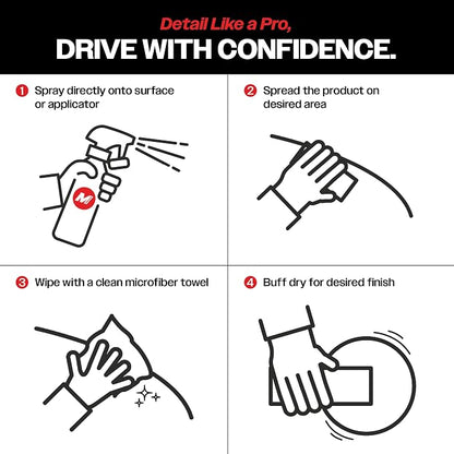 Malco Clean and Shine Interior Car Cleaner and Dressing - Best Interior Car Care to Restore Leather Plastic and Vinyl / 1 Simple Step To Clean, Condition, and Protect/Non-Glare Satin Finish (125916)