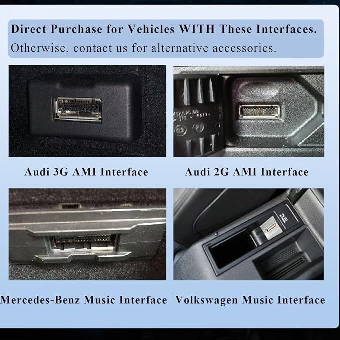 Audi Bluetooth car High-Definition Music Adapter,Wireless Audio Adapter,Compatible with Audi 3G AMI,2G AMI Interfaces,Mercedes Media,Mercedes Music Interface,and Volkswagen Music Interface