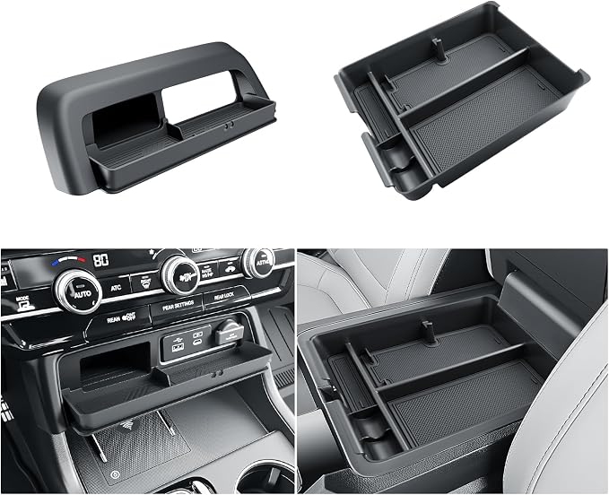 BIBIBO 2Pack for 2026 Honda Passport Center Console Organizer 2026 Honda Passport/Passport Hybrid Center Organizer Tray 2026 Passport Middle Insert Tray 2026 Passport Accessories