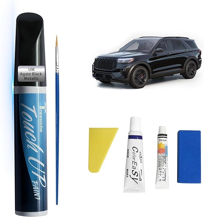 UM Agate Black Metallic Touch Up Paint for Ford Exact Match, Car PaintPen Scratch Repair 2 in 1 Touch Up Paint, Car Scratch Remover for Deep Scratches Exact Match Rapid Drying of Paint Coating