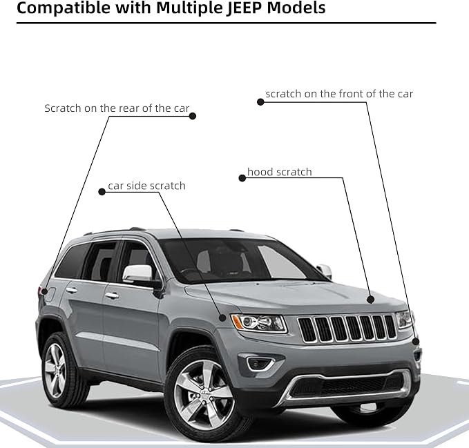 Billet Silver Metallic(PSC/JSC) Car Paint Touch Up Pen Compatible with JEEP, 2-In-1 Color Accurate Touch Up Car Scratch Repair Paint Match JEEP Series Automotive Scratch Remover for Nicks & Chips Repair