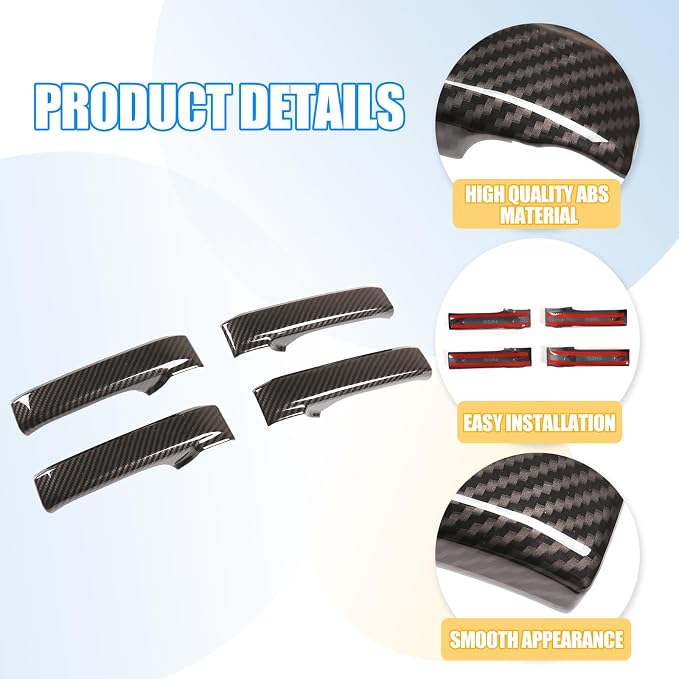 ABS Carbon Style Car Inner Door Handle Decoration Cover Trim Fit for Toyota Tundra/Sequoia 2007-2021 Interior Car Accessories