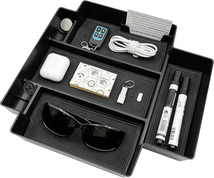 Console Console Organizer Storage Tray Accessories fits for 2024 2023 2022 2021 GMC Yukon Chevy Tahoe Suburban Only Fit for Power Sliding Console