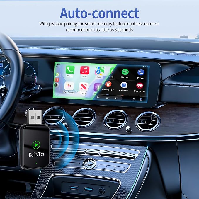 Wireless CarPlay Adapter for Apple iPhone & Android,Multi-User Seamless Connection for Upgrade Wired to Wireless CarPlay Auto, No Latency for iOS 10+ Android 11+ to Screen w/USB C