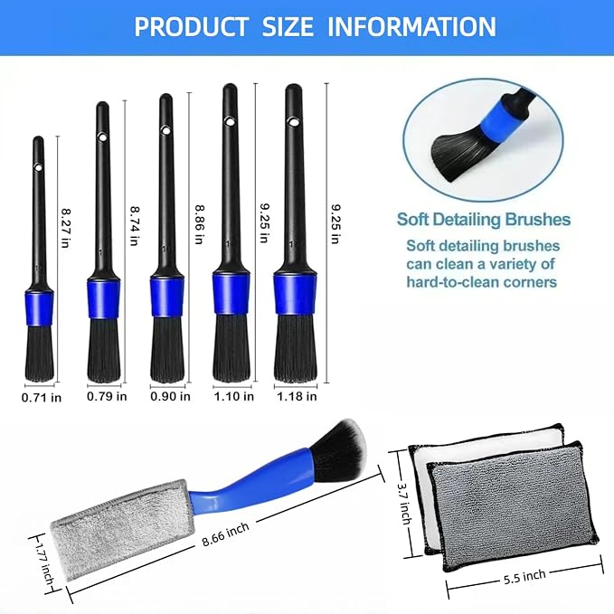 10Pcs Car Detailing Brush Set, Car Detailing Kit,Car Dashboard Cleaning Soft Brush, Suitable for Cleaning Internal Brush Panels, Vents, Leather, and Computers.