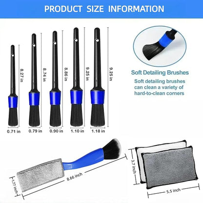 10Pcs Car Detailing Brush Set, Car Detailing Kit,Car Dashboard Cleaning Soft Brush, Suitable for Cleaning Internal Brush Panels, Vents, Leather, and Computers.