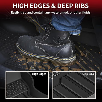 LASFIT Floor Mats Fit for Land Rover Range Rover Velar 2017-2026 & Jaguar F-Pace 2017-2026, Custom Fit TPE All Weather Waterproof Floor Liners 1st & 2nd Row Car Mats, Black