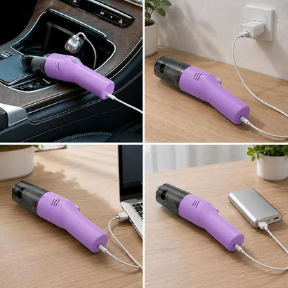 catsMeow Mini Handheld Vacuum Cordless, Lightweight Portable Vacuum Cleaner for Home, Car, Desk, Keyboard, Sofa and Crumbs, USB Rechargeable Small Vacuum with Washable Filter, Stylish Lavender Purple