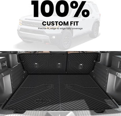 LASFIT Cargo Mat with Backrest Mat for Honda Passport 2026, All Weather TPE Custom Fit Trunk Mat Trunk Liner Trunk Tray Cargo Liner Cargo Tray with Seatback Cover, Black
