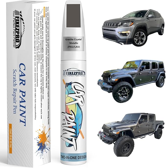 Granite Crystal Metallic(PAU/LAU) Touch Up Paint for Jeep, Car Paint Scratch Repair Remover Pen Color Exact Match, Quick and Easy Fix Automotive Chips and Nicks Scuff