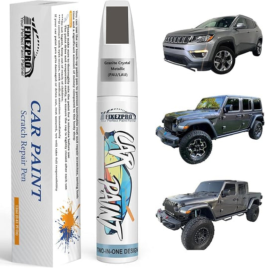 Granite Crystal Metallic(PAU/LAU) Touch Up Paint for Jeep, Car Paint Scratch Repair Remover Pen Color Exact Match, Quick and Easy Fix Automotive Chips and Nicks Scuff