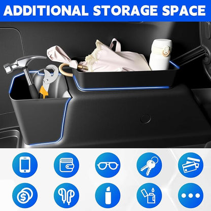 Trunk Organizer Fits for 2010-2024 Toyota 4Runner 5-Seat 2nd Row Trunk Storage Box No-Drill Compatible with 4Runner Accessories (Hetero+Pair, 3PCS)