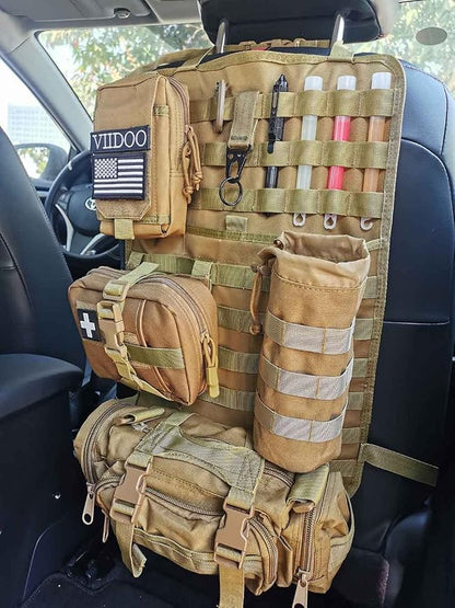 Tactical Seat Back Organizer, Od Green Molle Seat Covers, Tactical Car Vehicle Panel with Pouches for Truck Seat Back Organizers