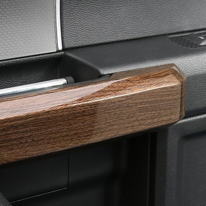 Voodonala Wood Grain Inner Door Handle Covers Trim for Ford F150 2015 2016 2017 2018 2019 2020 (ABS,4Pcs/Set)